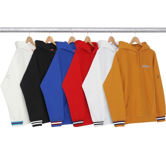 Supreme FW ‘16 Stripe Cuff Hooded Sweatshirt (Small, Black) - Picture 5 of 6